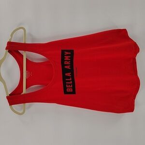 Birdiebee Bella Army Red Tank Top Size Large Racer Back Style Relaxed